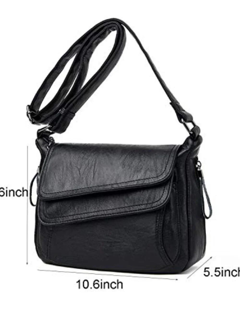 PU Leather Crossbody Hobo Bag Multi-Pocket Travel Shoulder Bag